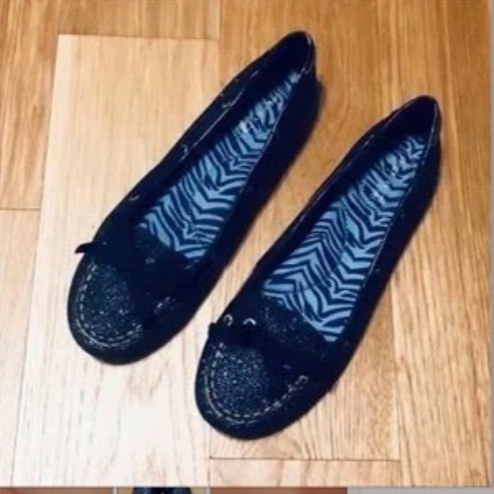 Sperry Top Sider Navy Glitter Chandler Flats size 8.5
